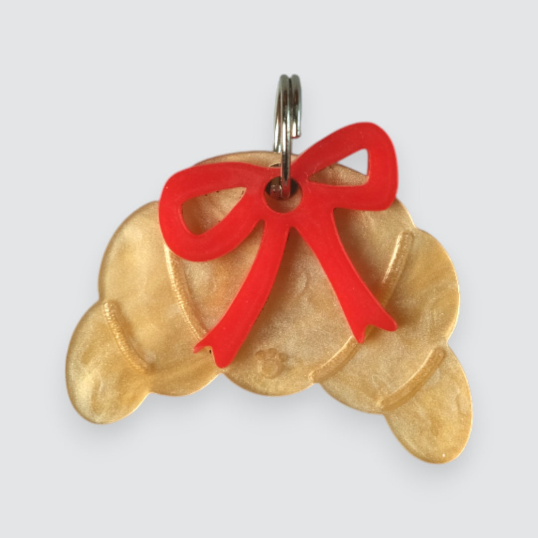 Croissant with Red Bow Charm