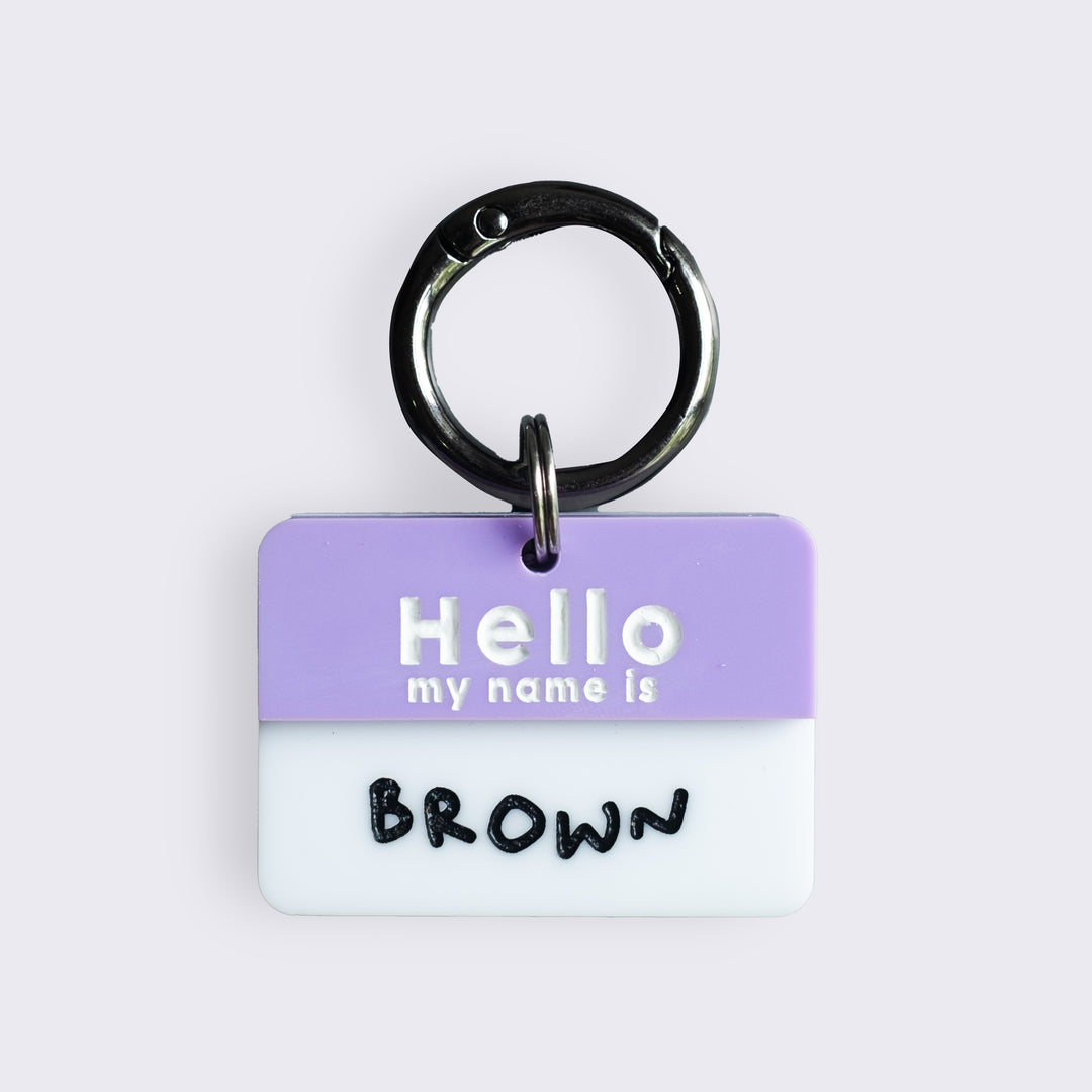 Hello My Name Is - Purple Customised Tag