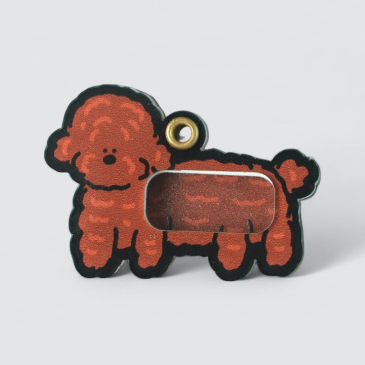 Brown Poodle Shaker Charm