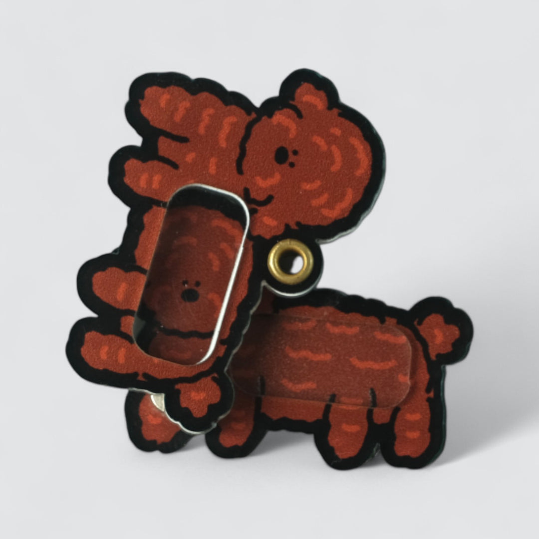Brown Poodle Shaker Charm