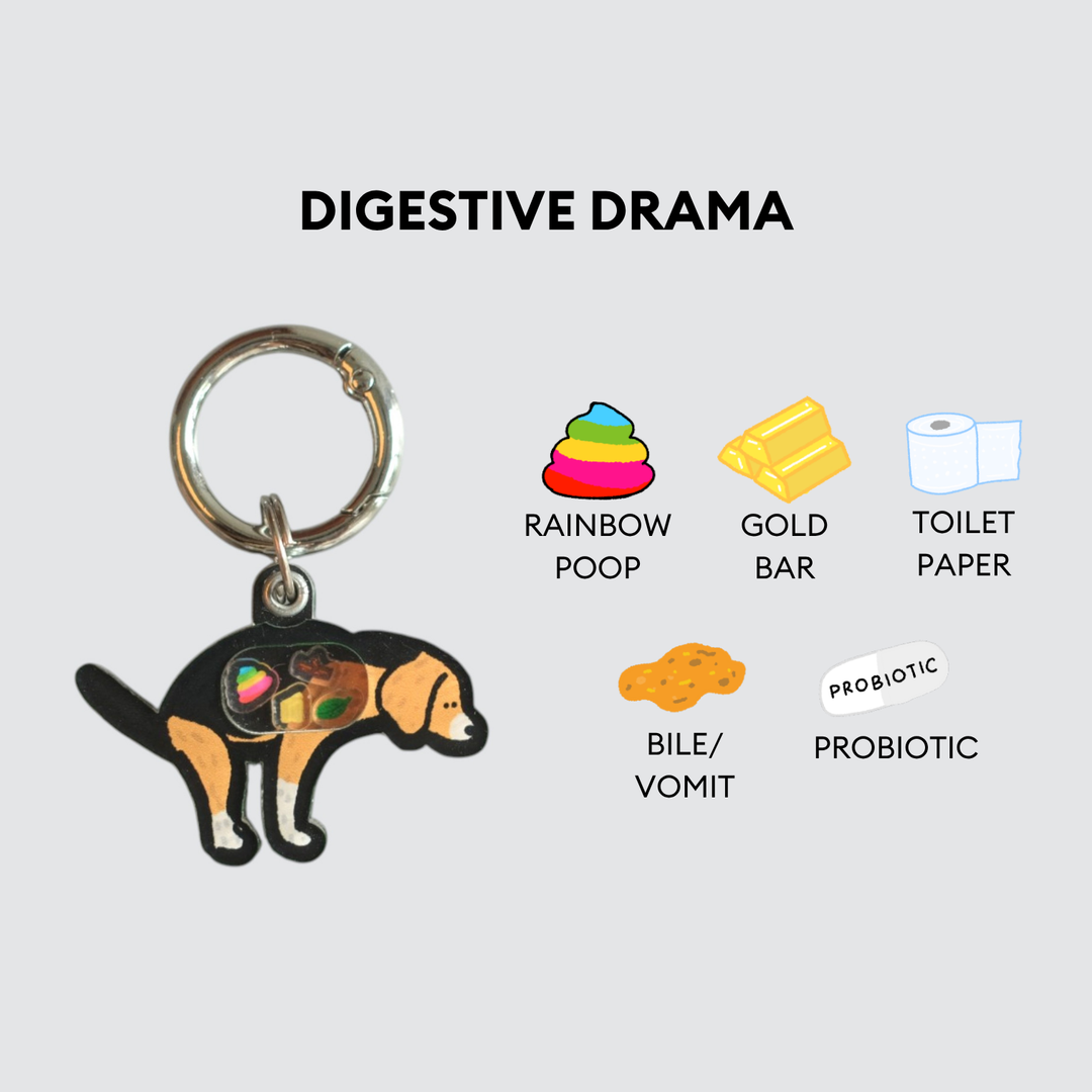 Beagle Dog Pooping Shaker Charm