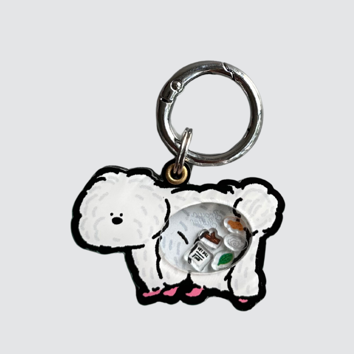 Coton de Tulear Dog Pooping Shaker Charm