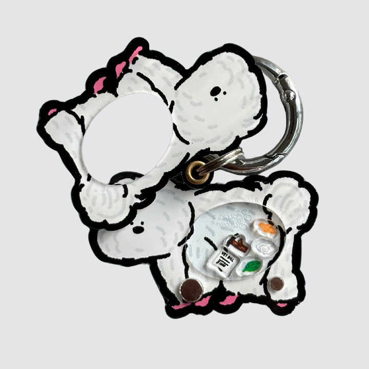Coton de Tulear Dog Pooping Shaker Charm