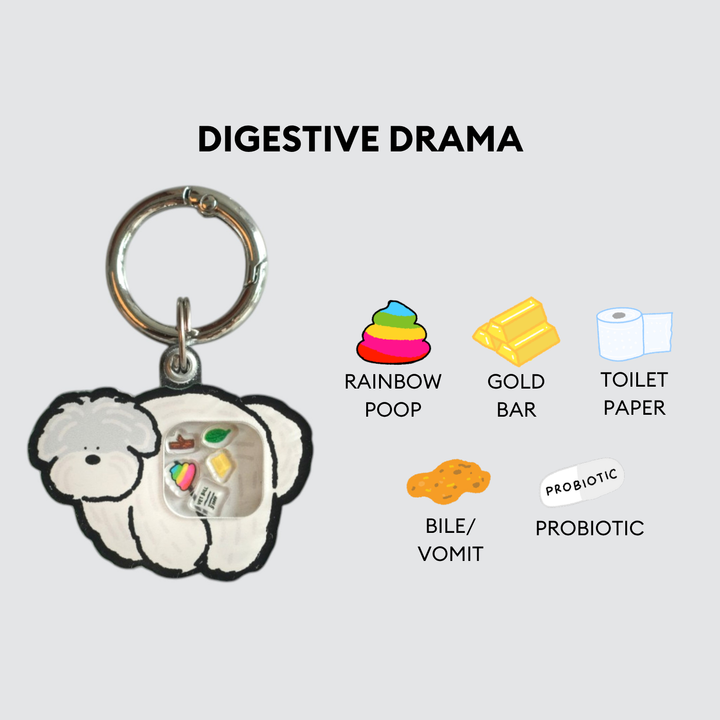 Bichon Dog Pooping Shaker Charm