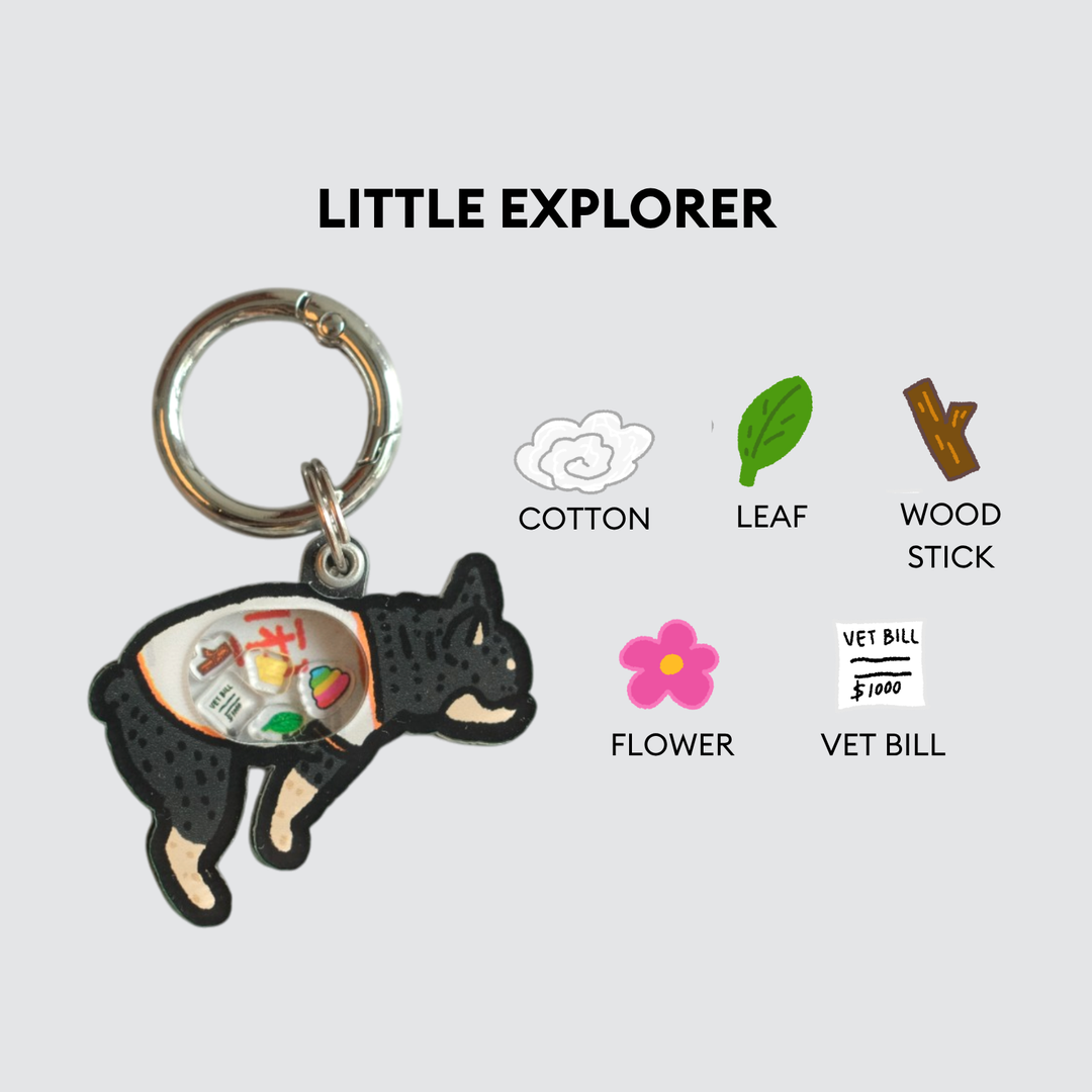 Black Frenchie Dog Pooping Shaker Charm