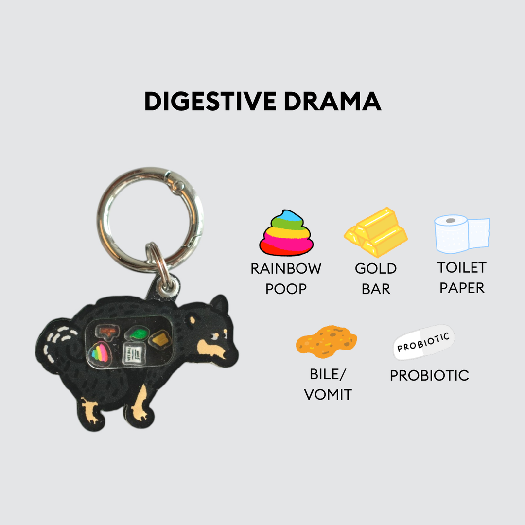 Black Shiba Dog Pooping Shaker Charm