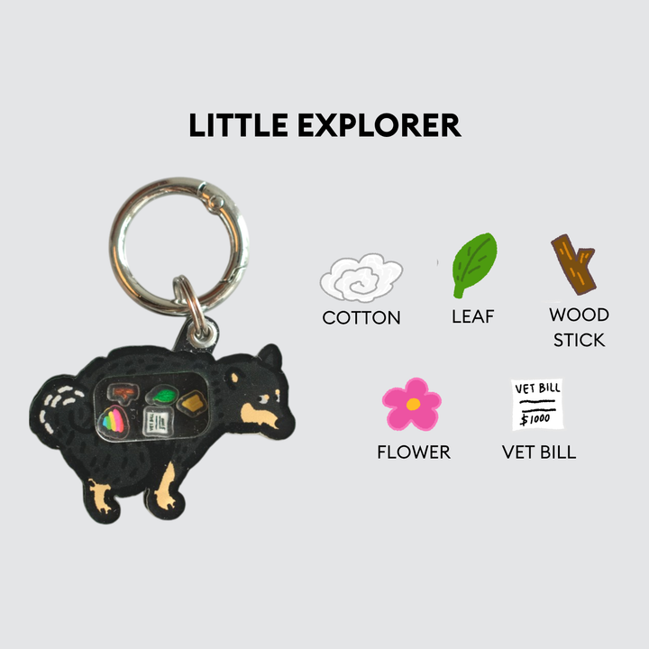 Black Shiba Dog Pooping Shaker Charm