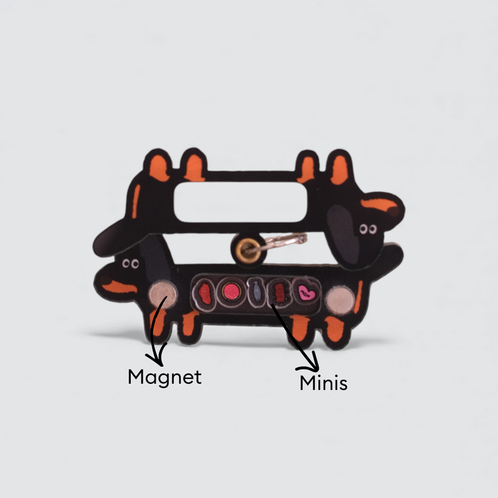 Black and Tan Dachshund Shaker Charm