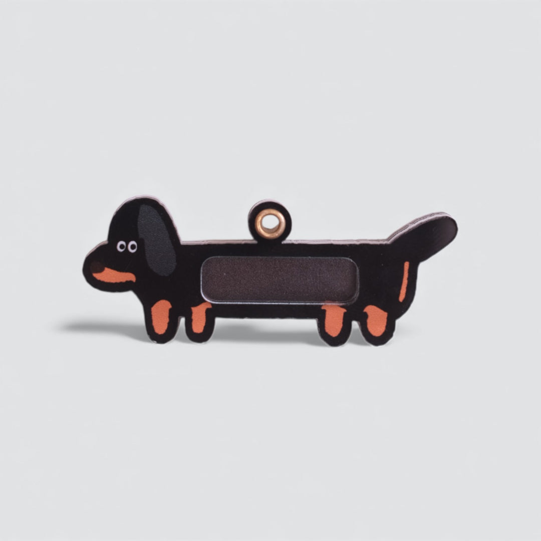 Black and Tan Dachshund Shaker Charm