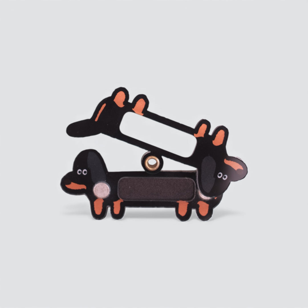 Black and Tan Dachshund Shaker Charm