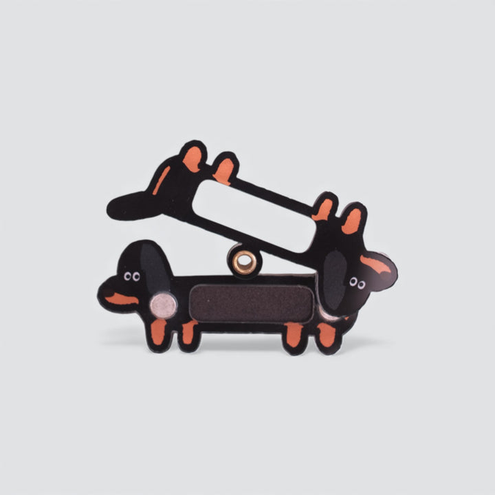 Black and Tan Dachshund Shaker Charm