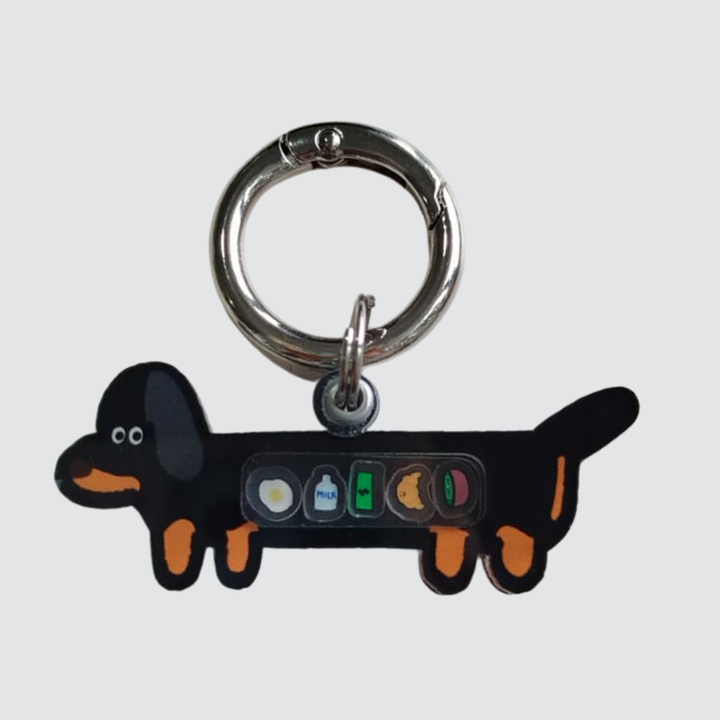 Black and Tan Dachshund Shaker Charm