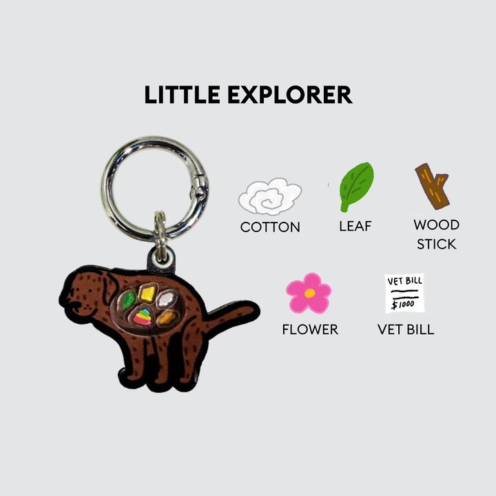 Brown Labrador Dog Pooping Shaker Charm