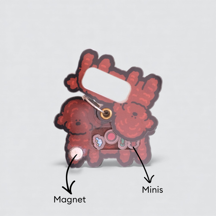 Brown Poodle Shaker Charm