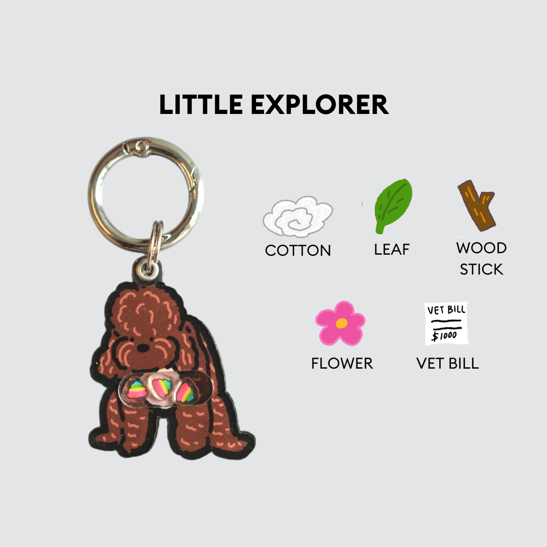 Brown Poodle Dog Pooping Shaker Charm