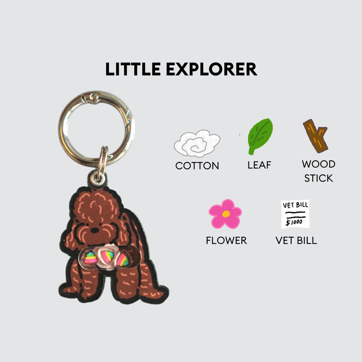 Brown Poodle Dog Pooping Shaker Charm