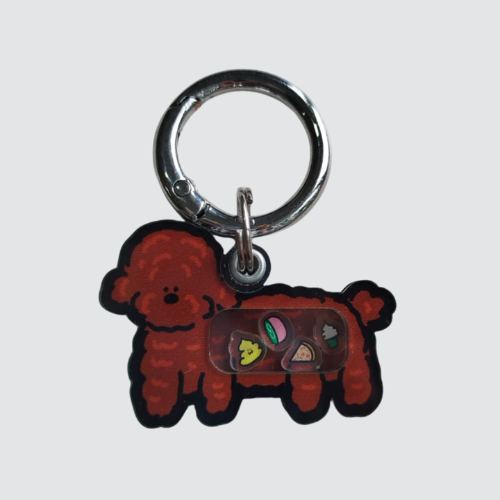 Brown Poodle Shaker Charm