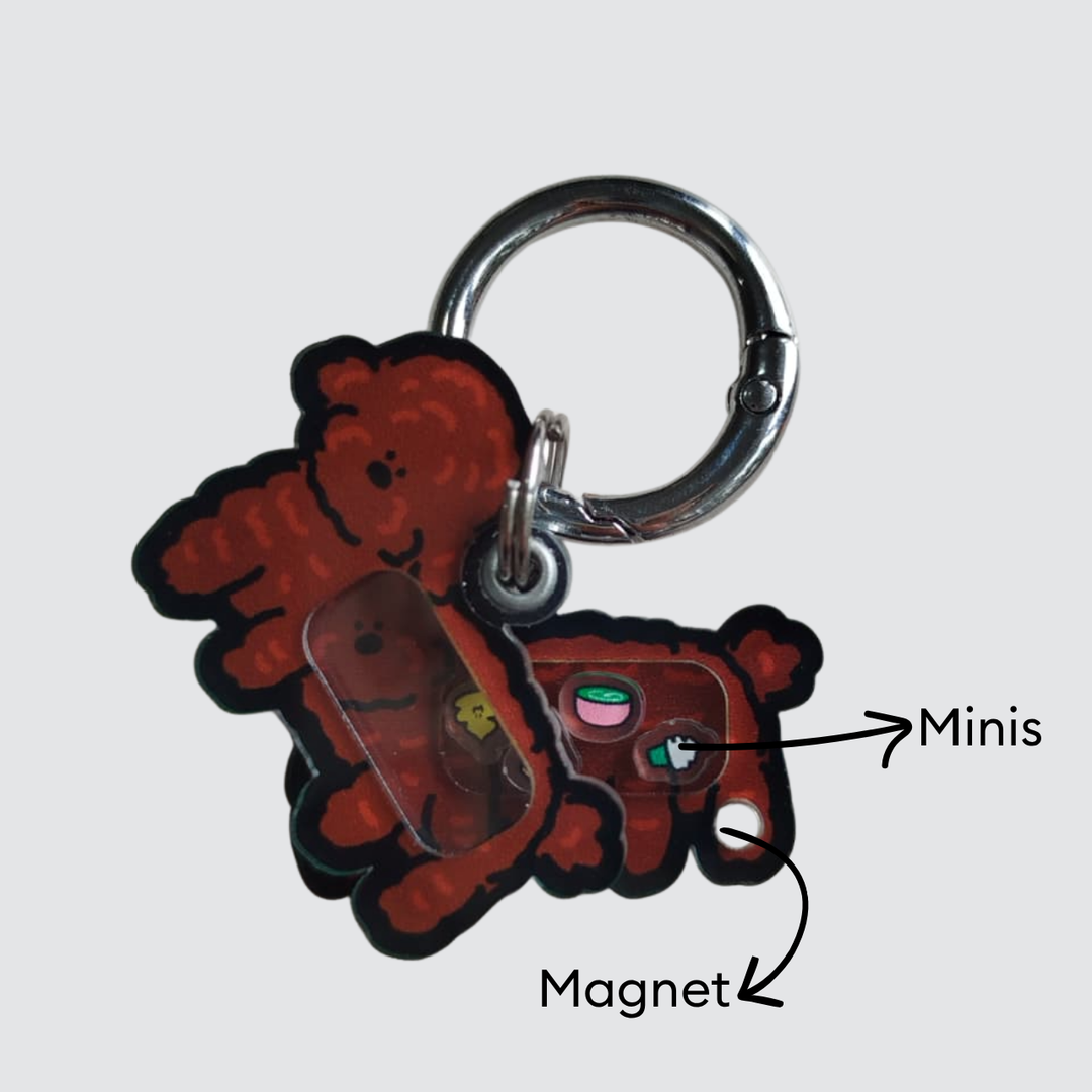 Brown Poodle Shaker Charm