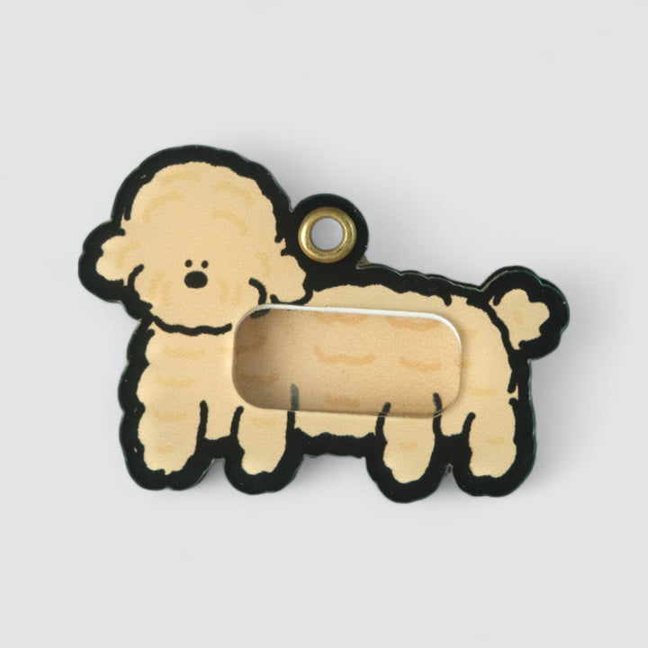 Cream Poodle Shaker Charm