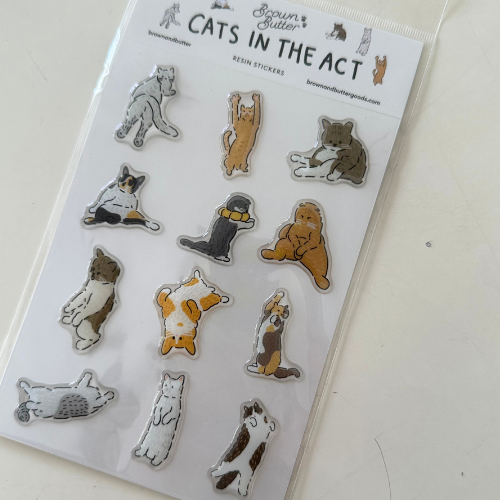 Cats In The Act Resin Sticker