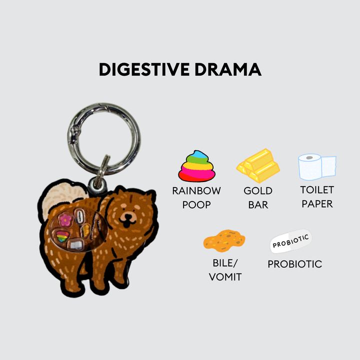 Chow Chow Dog Pooping Shaker Charm