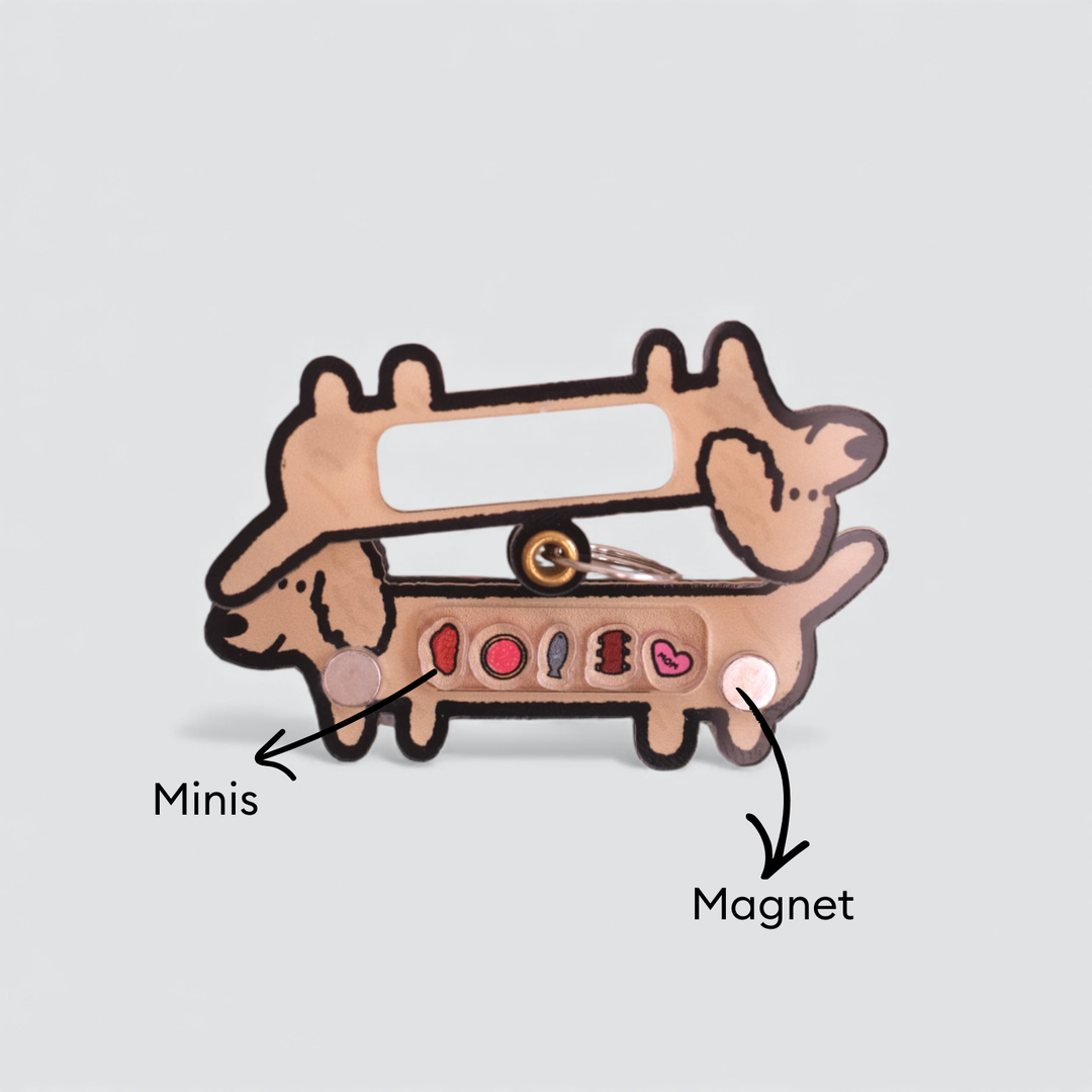 Cream Dachshund Shaker Charm