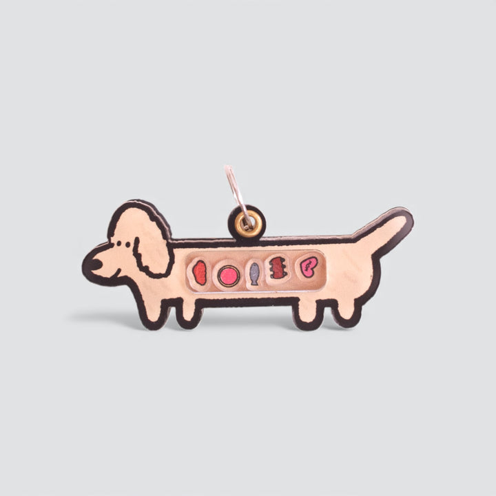 Cream Dachshund Shaker Charm