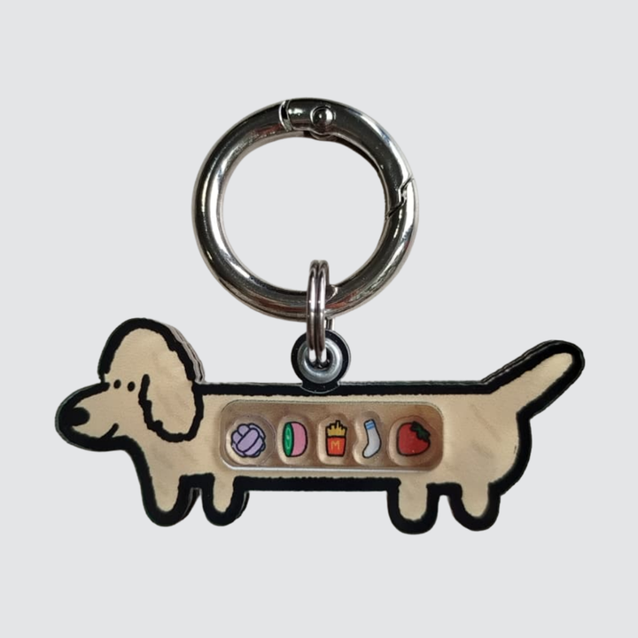 Cream Dachshund Shaker Charm