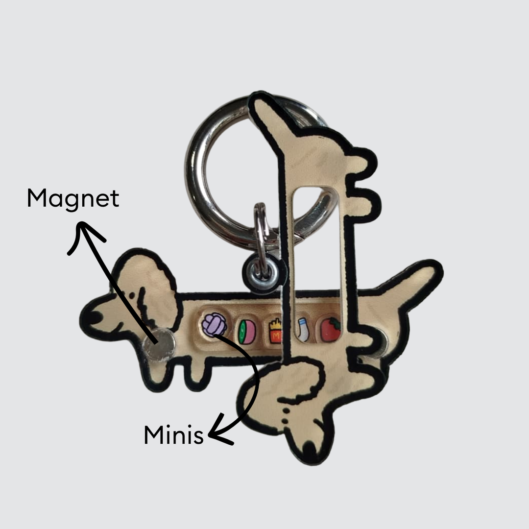 Cream Dachshund Shaker Charm