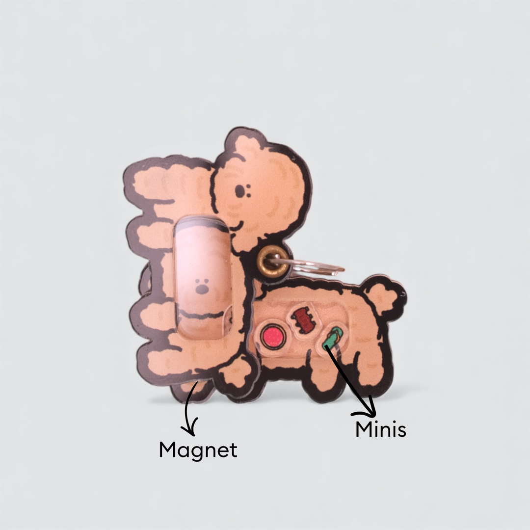 Cream Poodle Shaker Charm