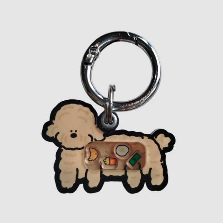 Cream Poodle Shaker Charm