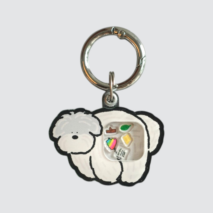 Bichon Dog Pooping Shaker Charm
