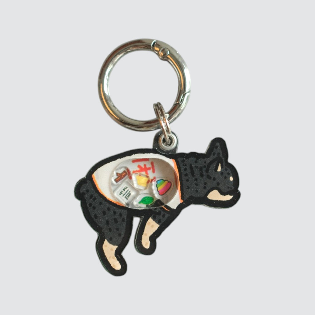 Black Frenchie Dog Pooping Shaker Charm