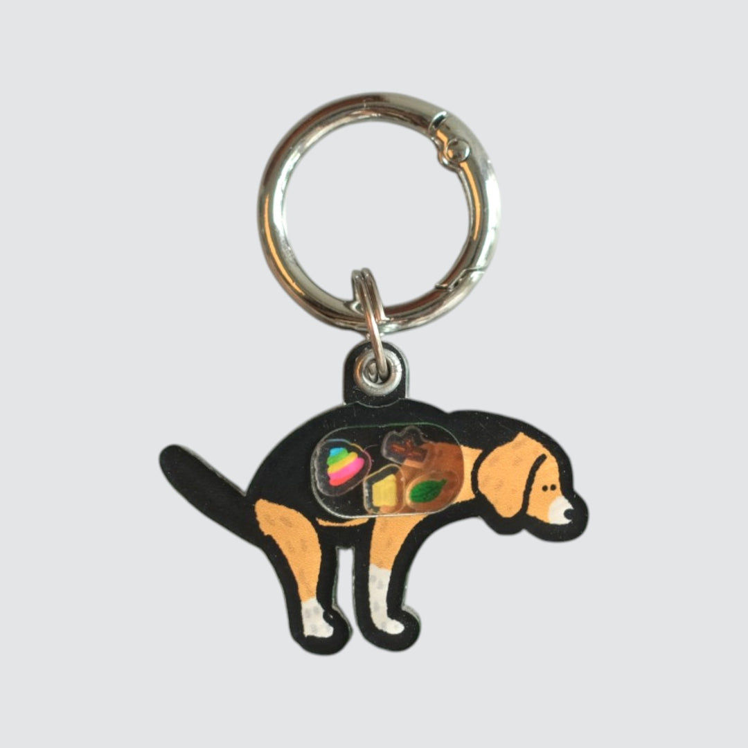 Beagle Dog Pooping Shaker Charm
