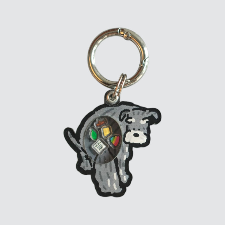 Schnauzer Dog Pooping Shaker Charm