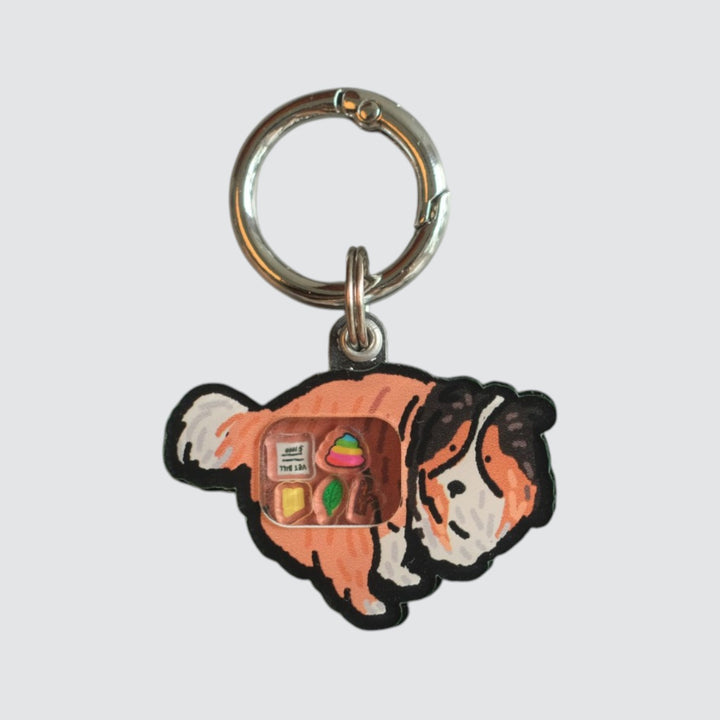 Sheltie Dog Pooping Shaker Charm
