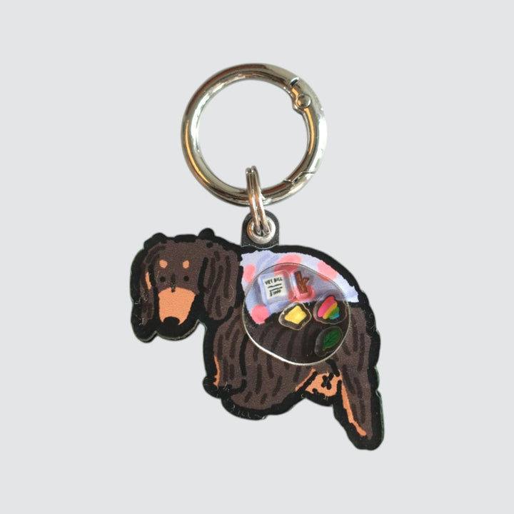 Dachshund Dog Pooping Shaker Charm