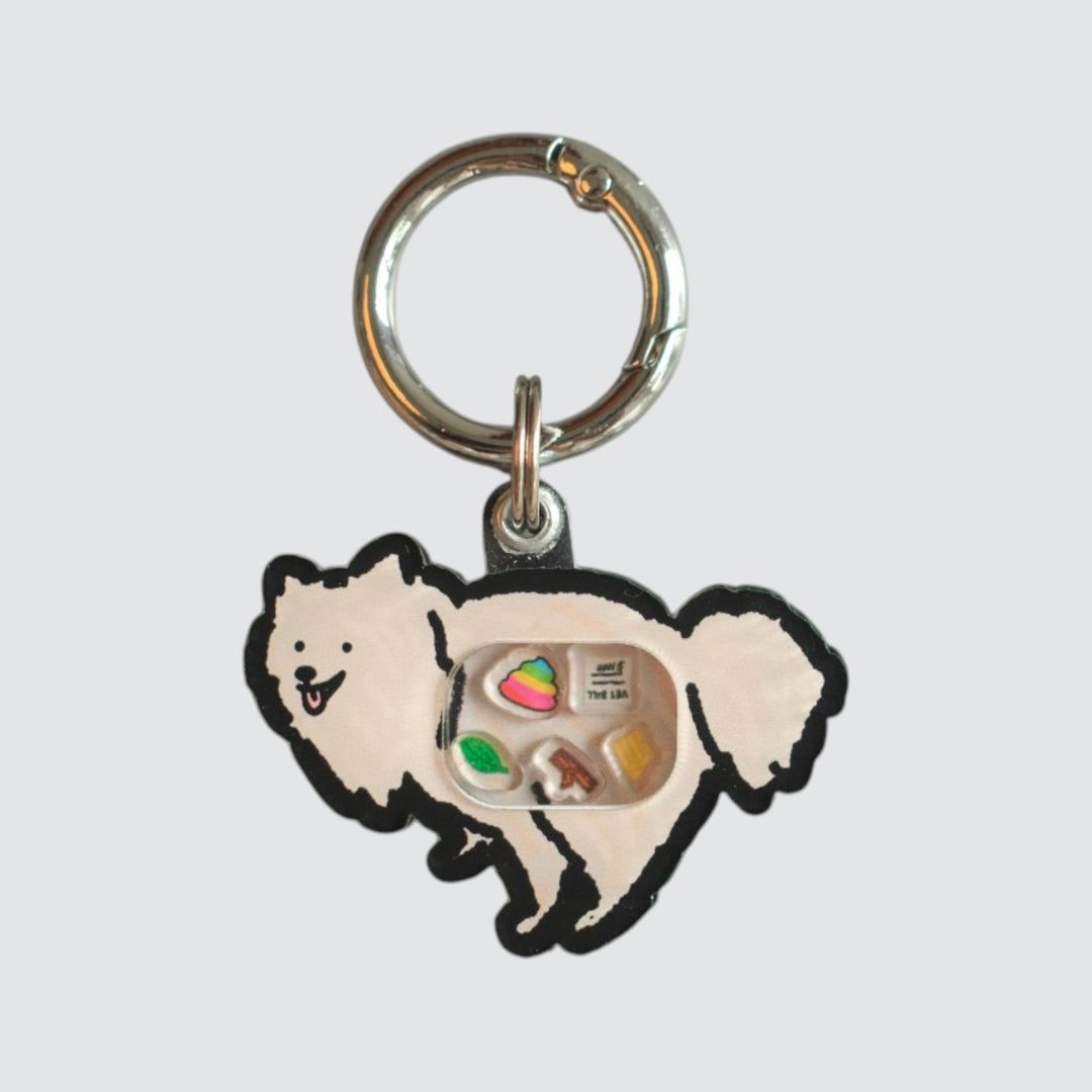 Pomeranian Dog Pooping Shaker Charm