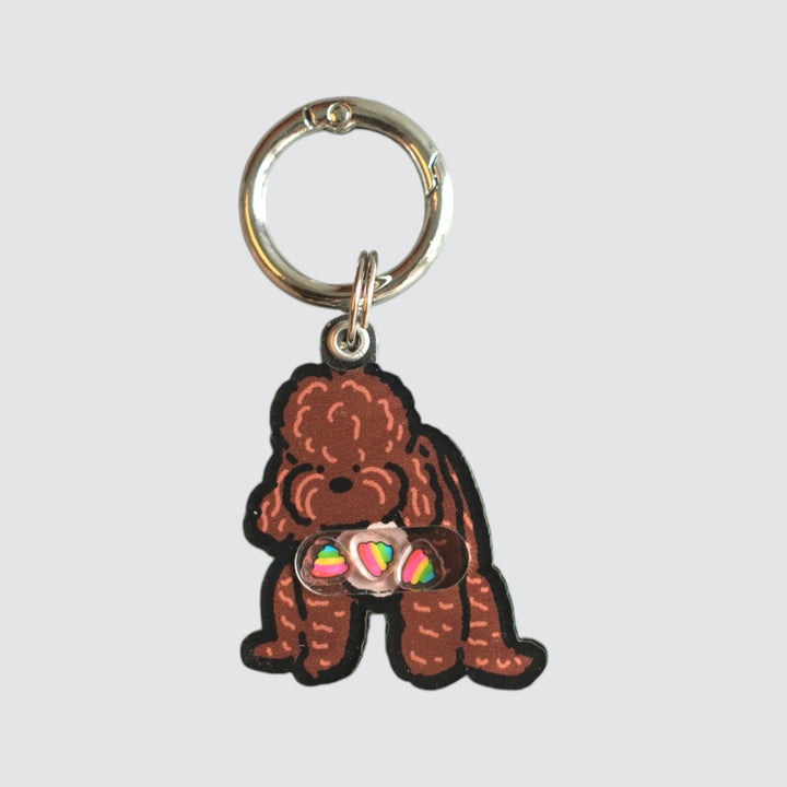 Brown Poodle Dog Pooping Shaker Charm