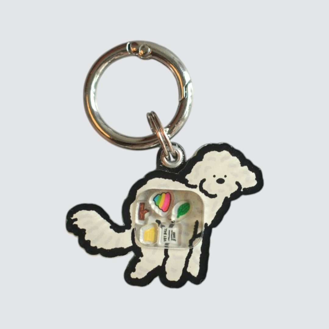 Maltese Dog Pooping Shaker Charm