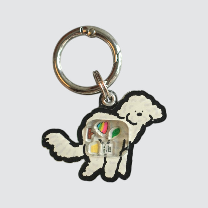 Maltese Dog Pooping Shaker Charm