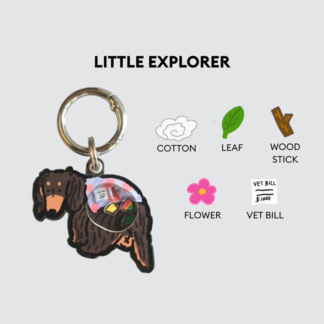 Dachshund Dog Pooping Shaker Charm