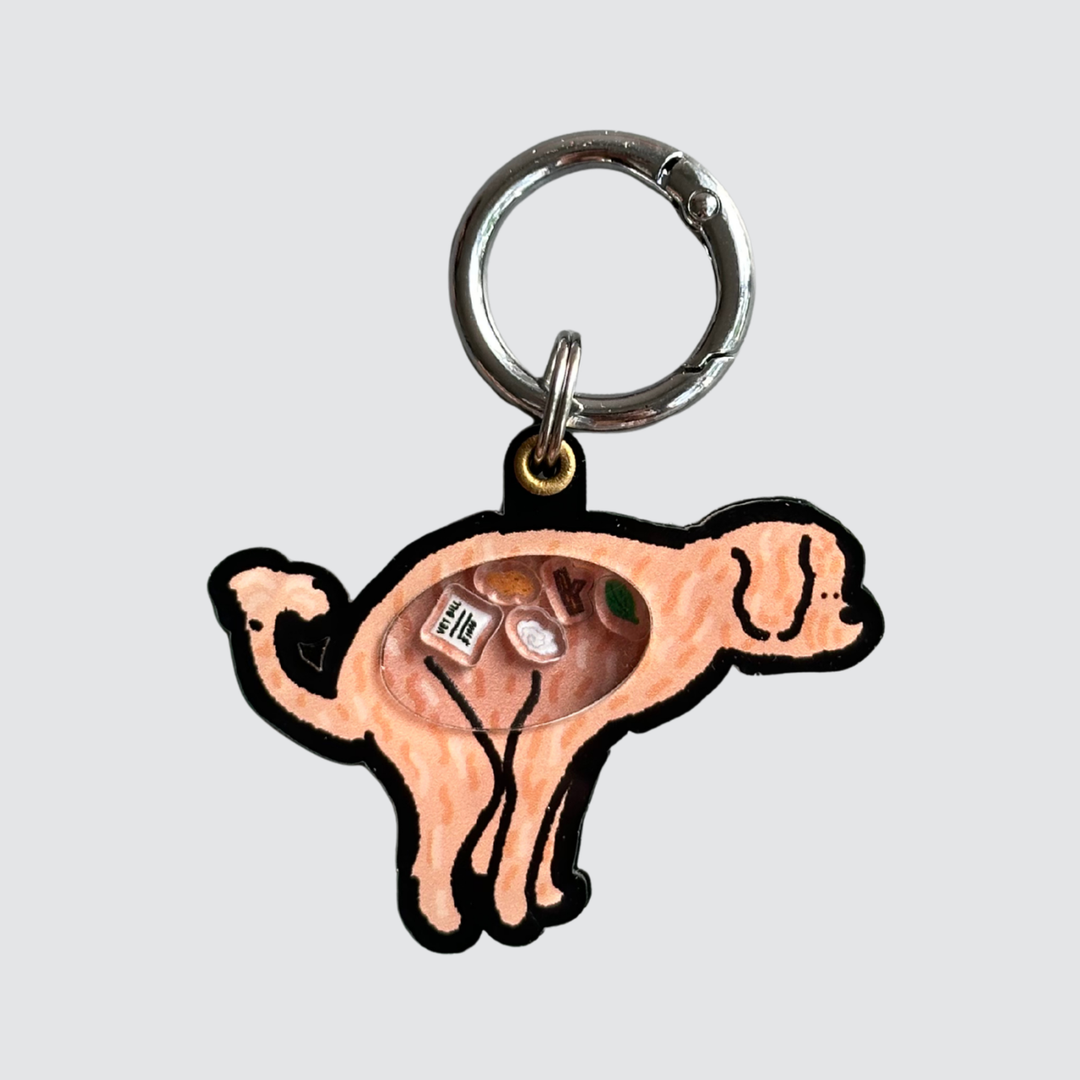 Golden Doodle Dog Pooping Shaker Charm