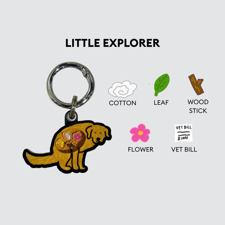 Golden Retriever Dog Pooping Shaker Charm