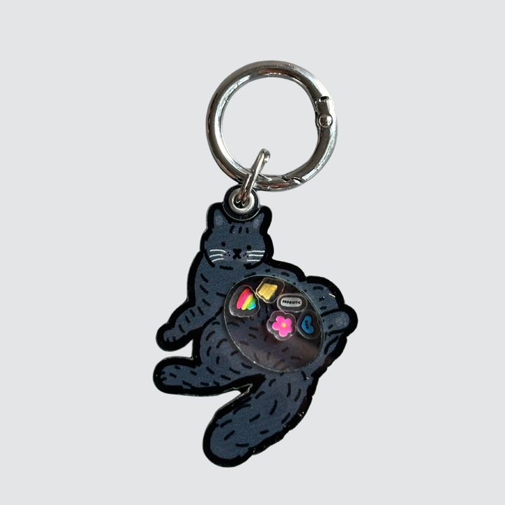 Grey Cats In The Act Shaker Charm