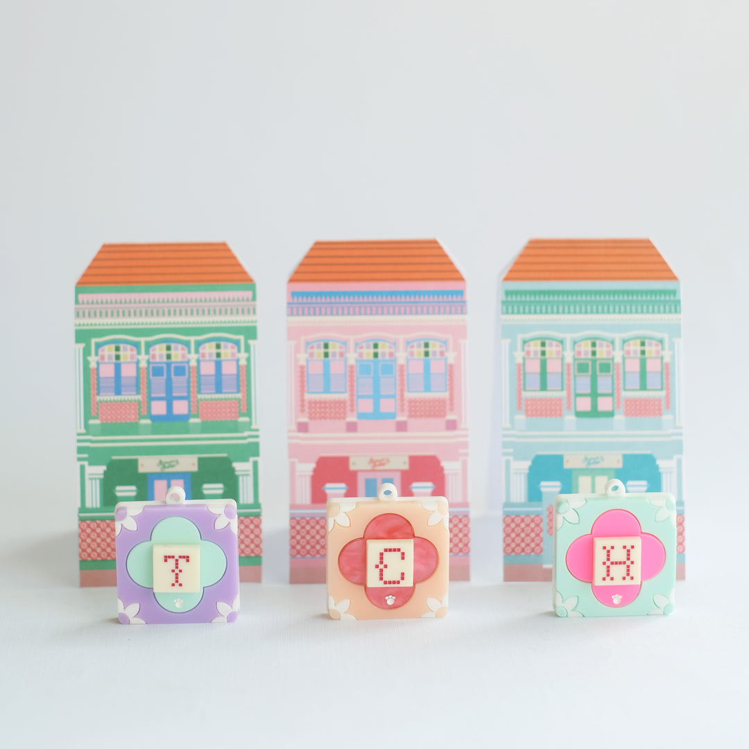Peranakan Tiles Cyan x Pink Customised Tag