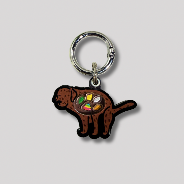 Brown Labrador Dog Pooping Shaker Charm