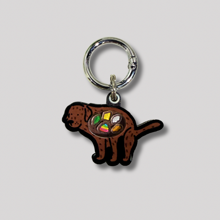 Brown Labrador Dog Pooping Shaker Charm