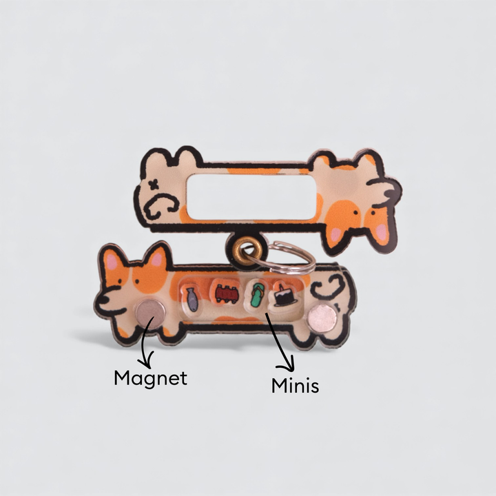 Long Corgi Shaker Charm