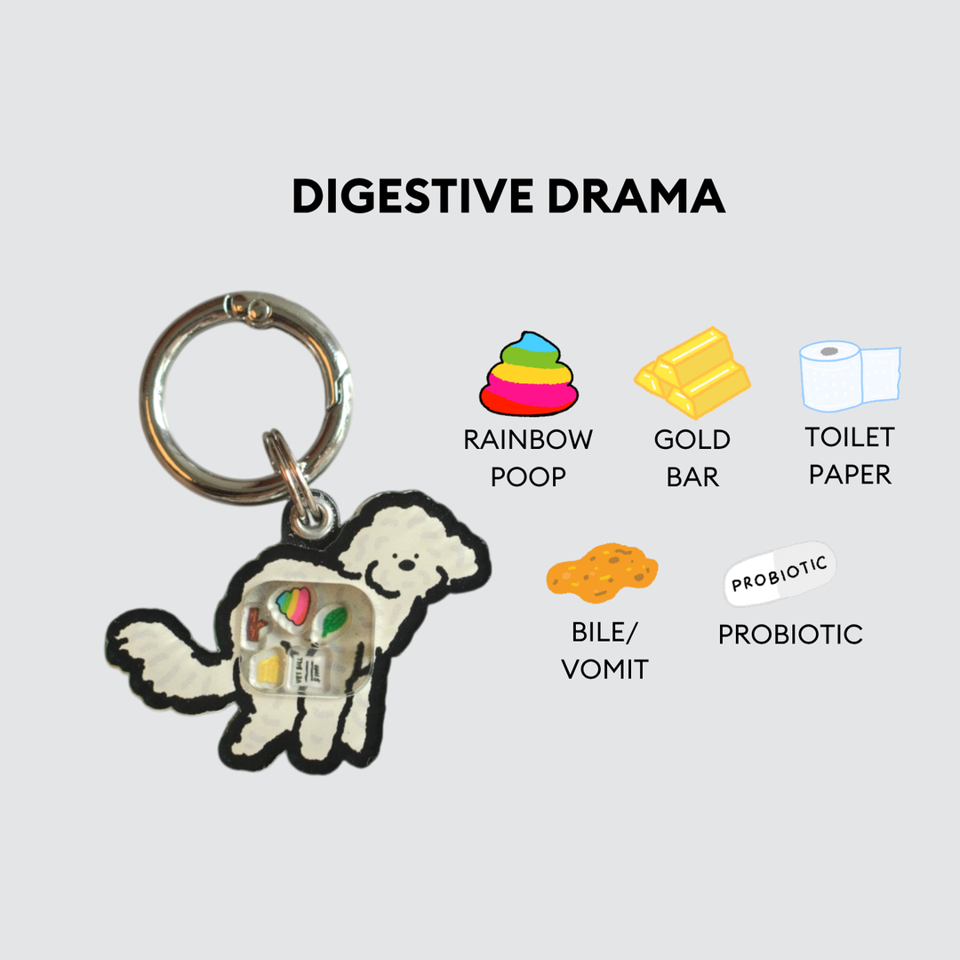 Maltese Dog Pooping Shaker Charm